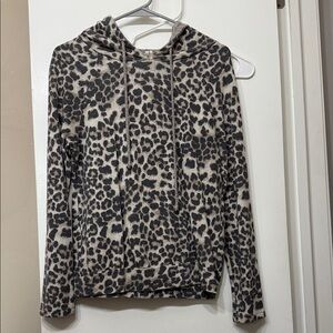 Gray Leopard Print Sweater
